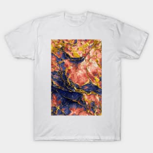 Blue Red Abstract Marble 2 T-Shirt